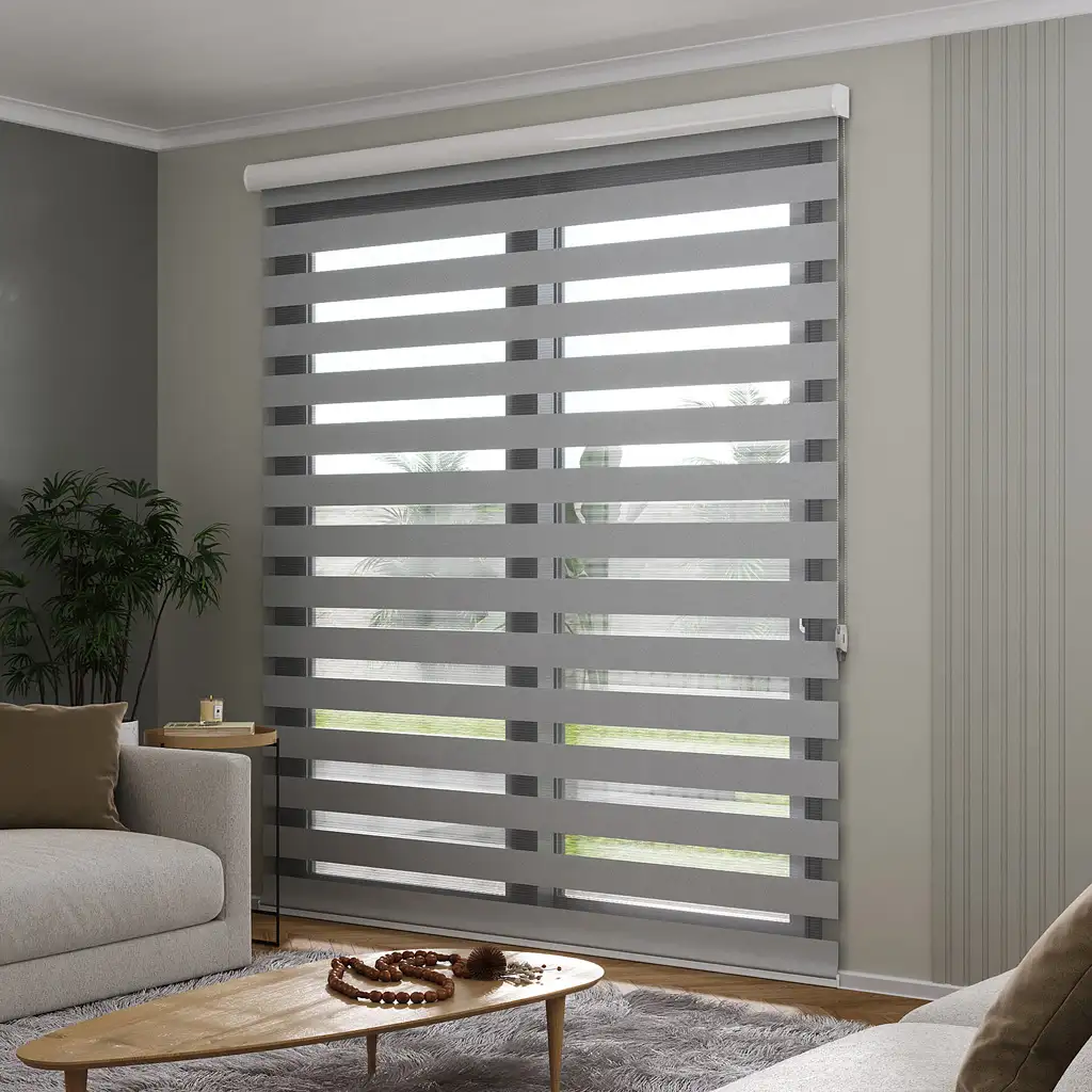 Persiana double vision semi blackout cinza