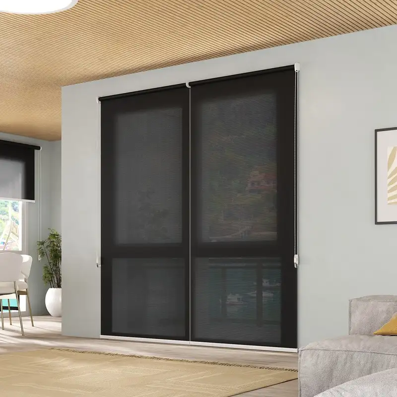 Persiana rolô tela solar preta 1%