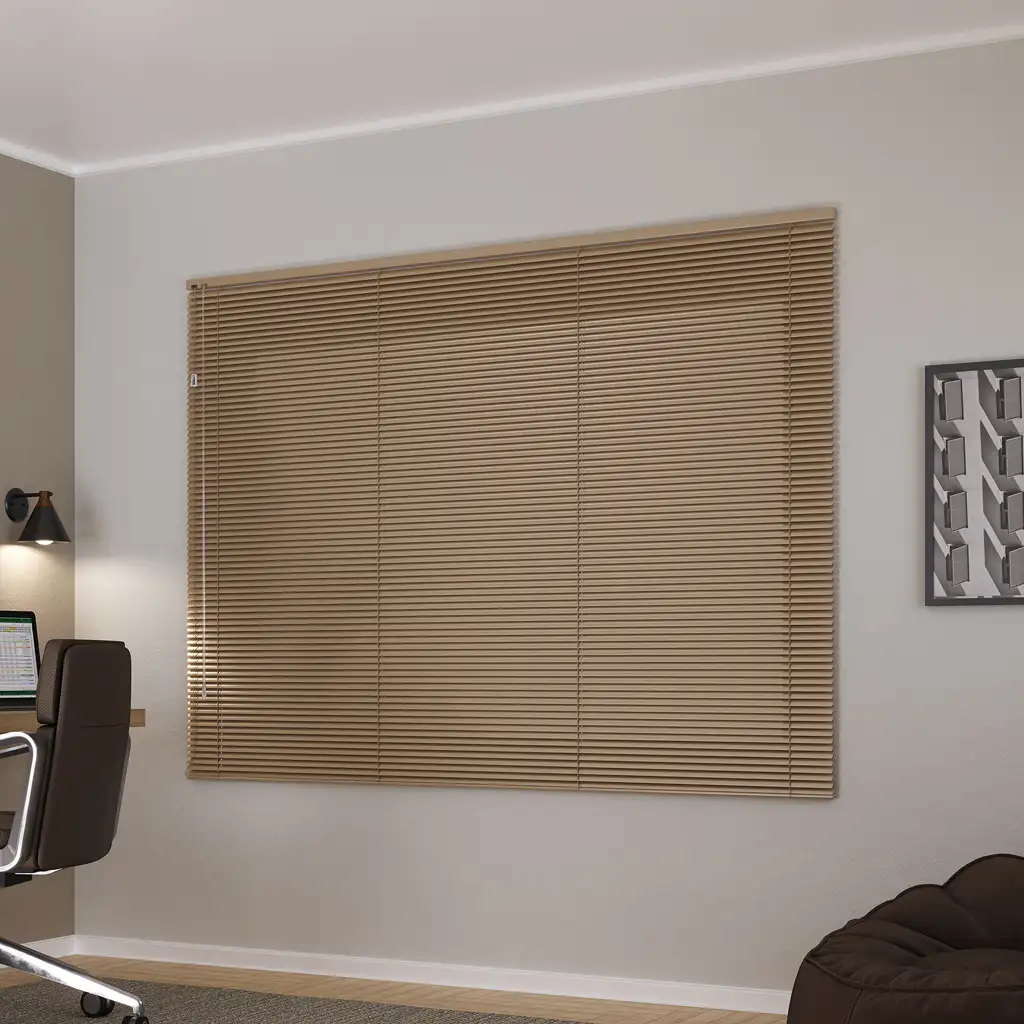 Persiana horizontal blackout dourada alumínio 25mm