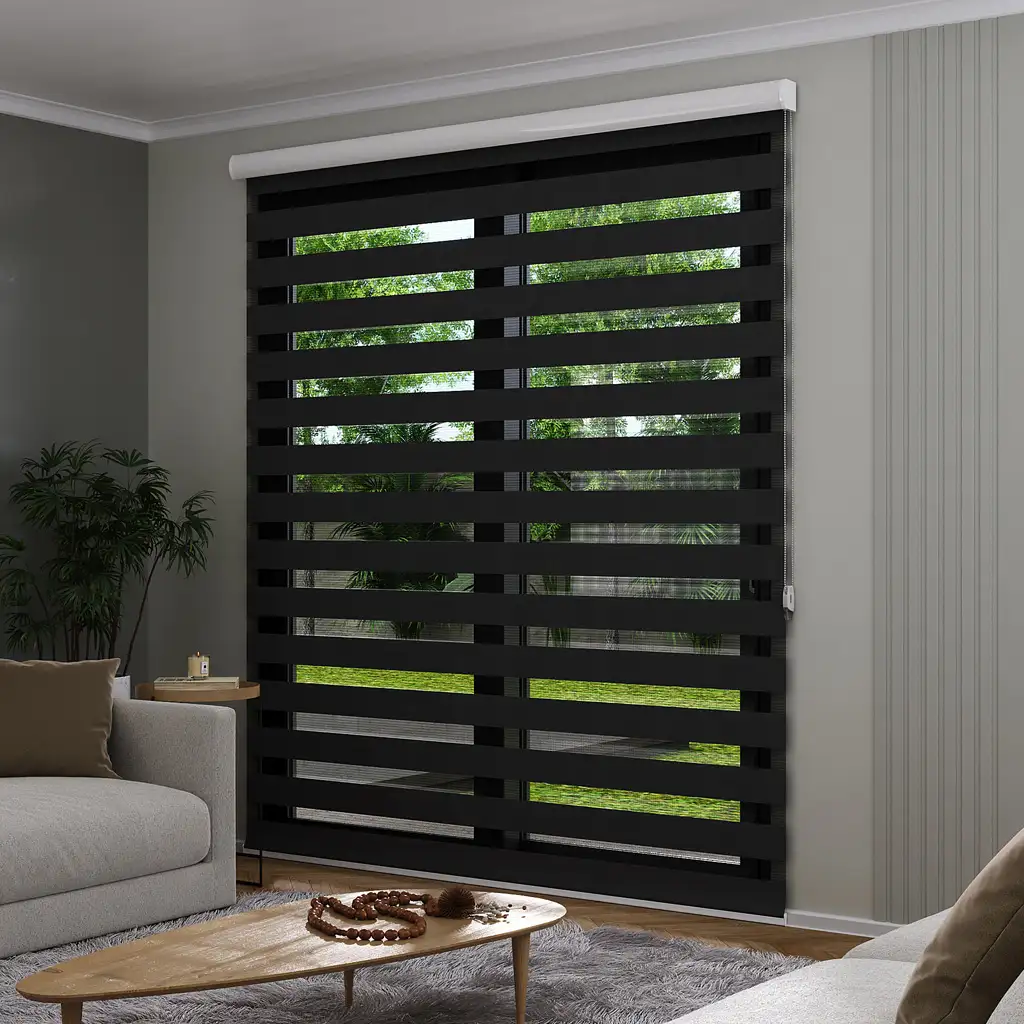 Persiana double vision semi blackout preta