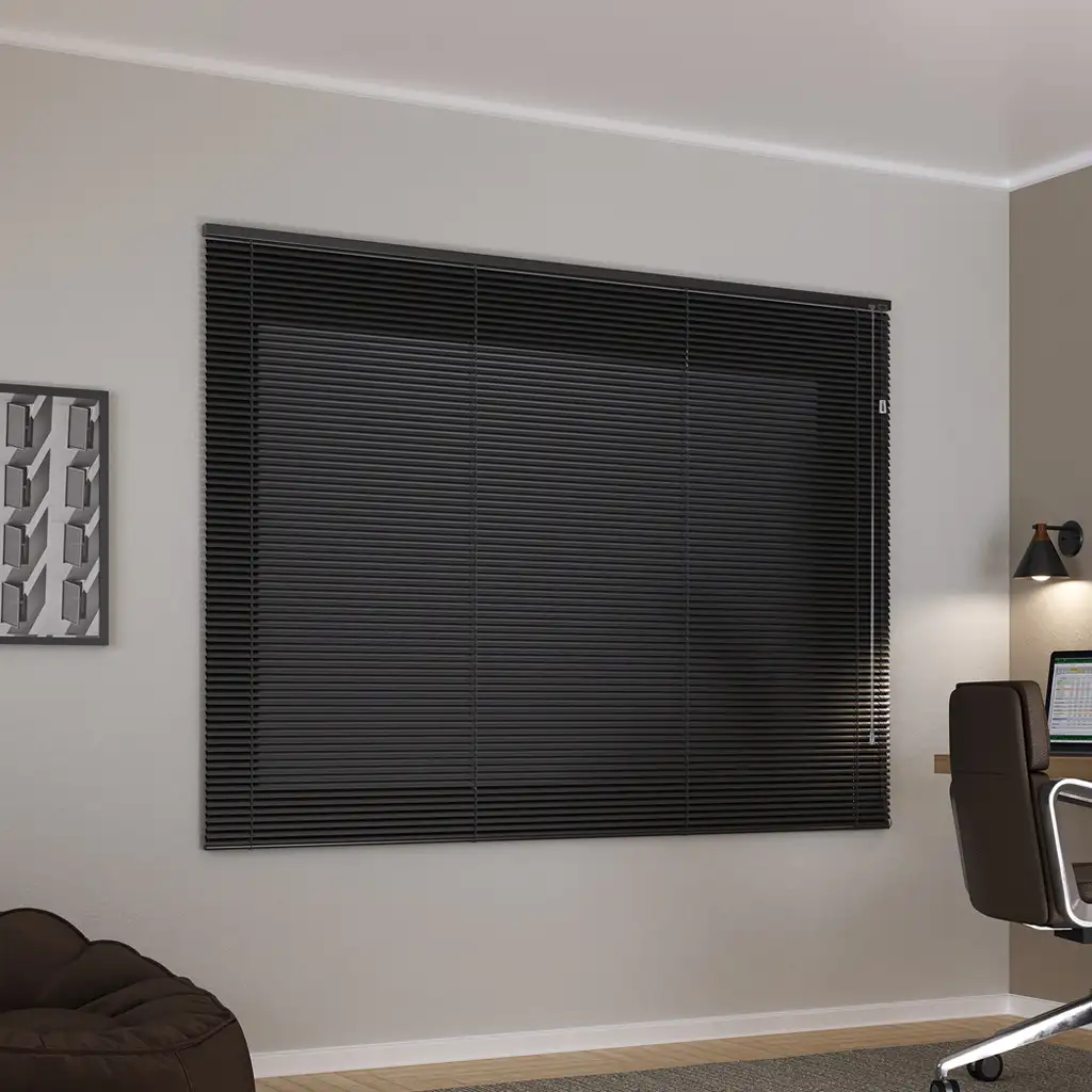 Persiana horizontal alumínio preta 25mm