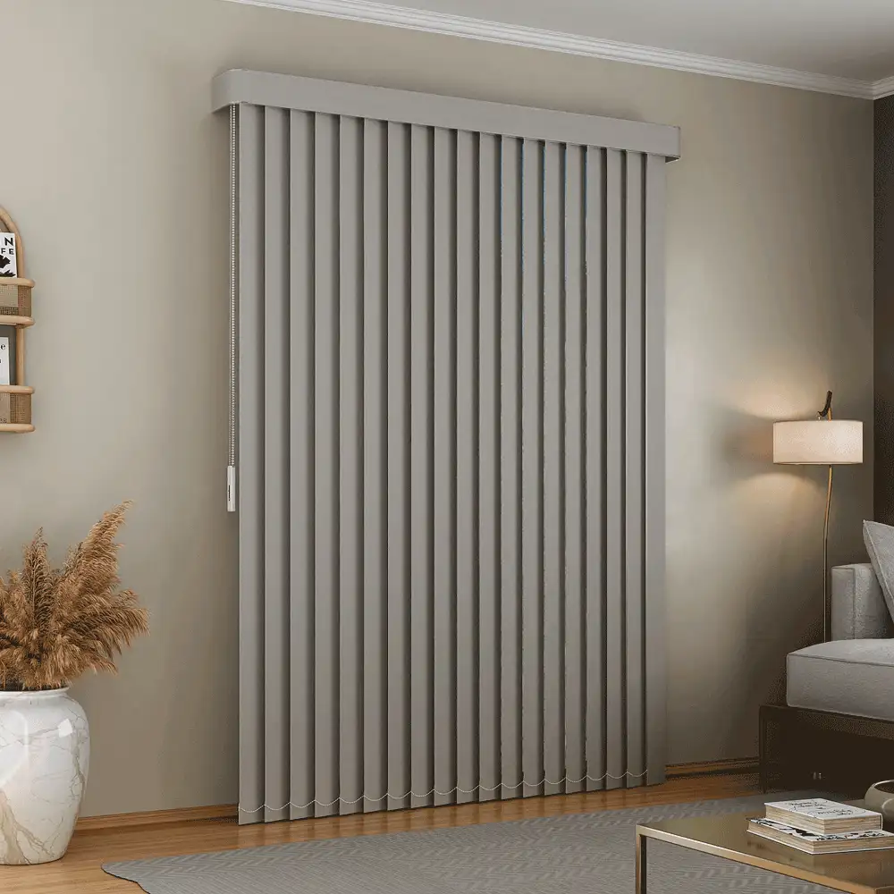 Persiana vertical tecido cinza