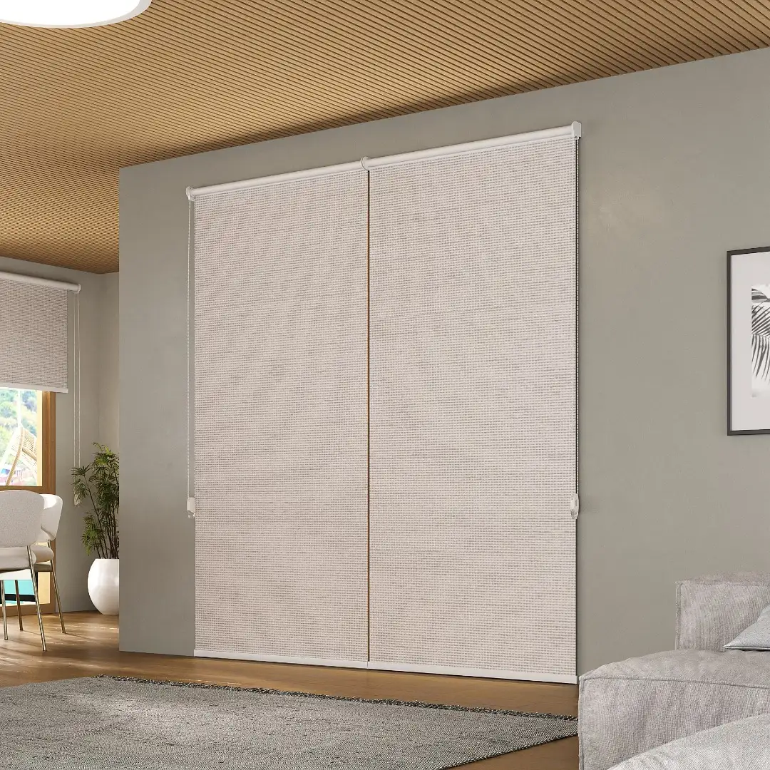 Persiana rolô blackout rústico natural