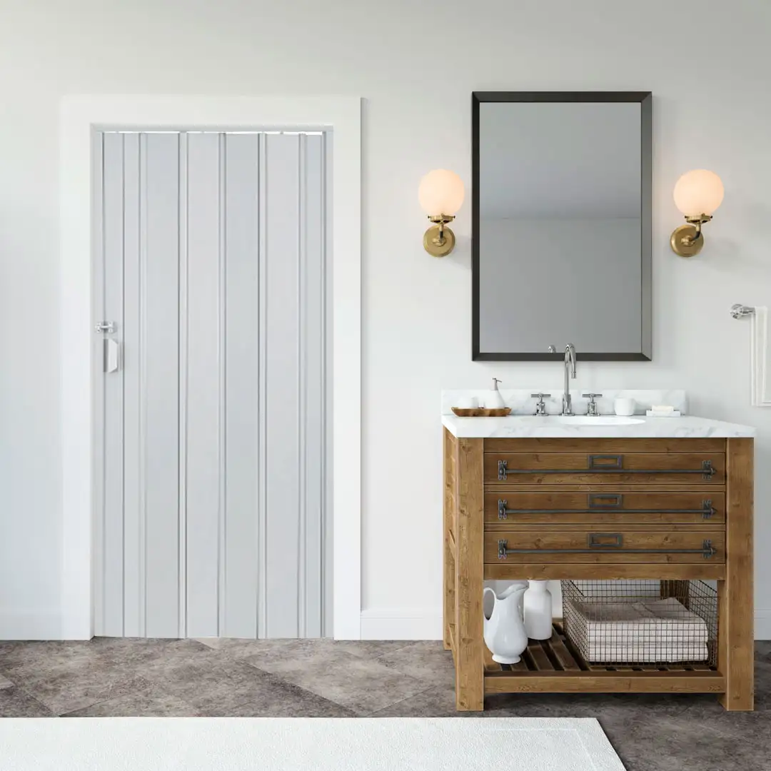 Porta sanfonada pvc cinza 0,84 x 2,60