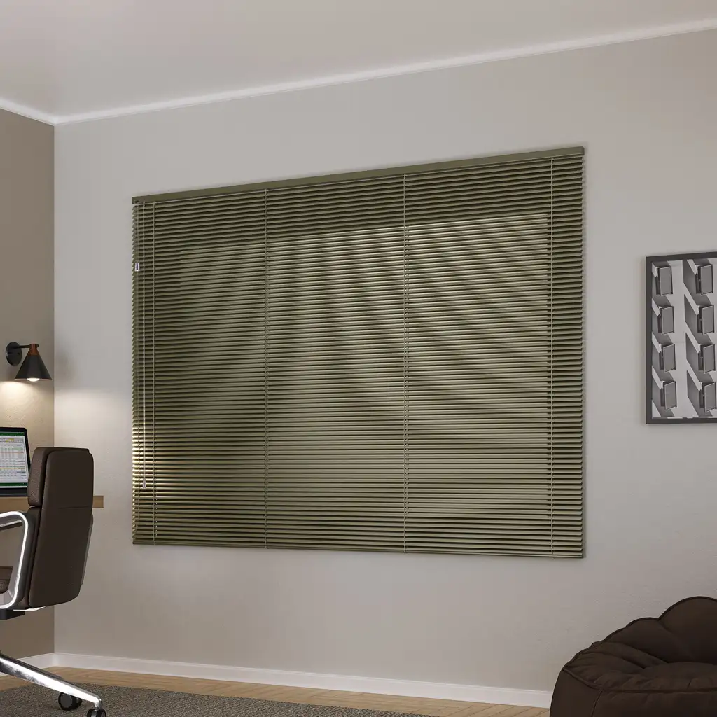 Persiana horizontal blackout charcoal alumínio 25mm