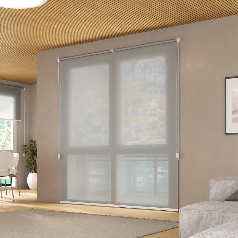 Persiana rolô tela solar cinza 5%