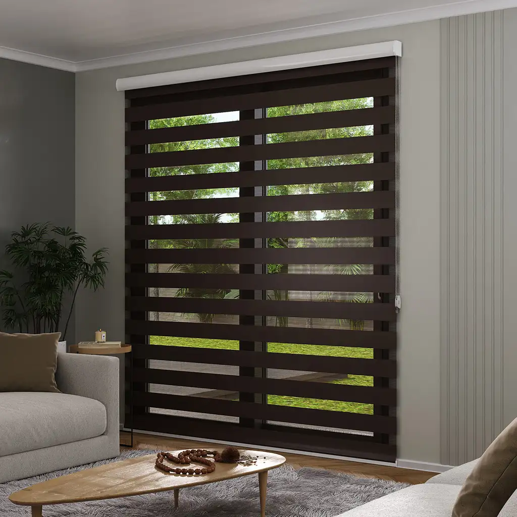 Persiana double vision semi blackout marrom
