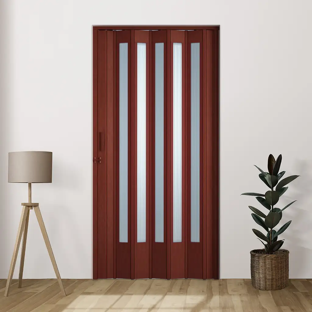 Porta sanfonada pvc translucida marrom