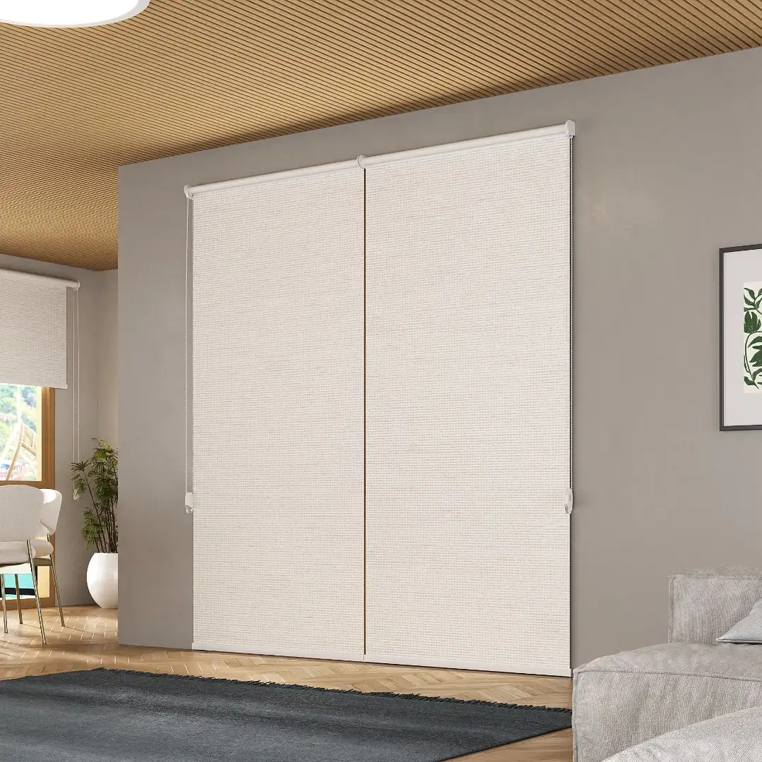 Persiana rolô blackout rústico branca