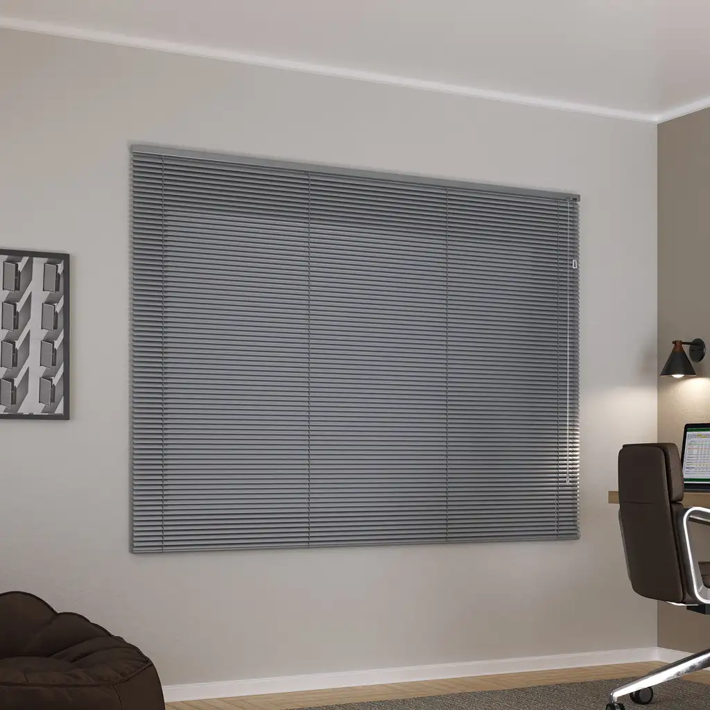 Persiana horizontal alumínio cinza 25mm