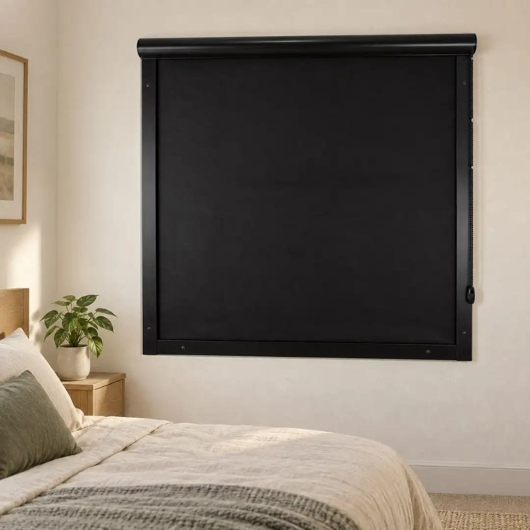 Persiana rolô blackout caixa box preta